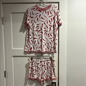 Chili Pepper Print Pajama Set